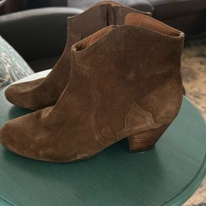 Isabel Marant Suede Leather Western Dicker Bootie in Brown Size 7